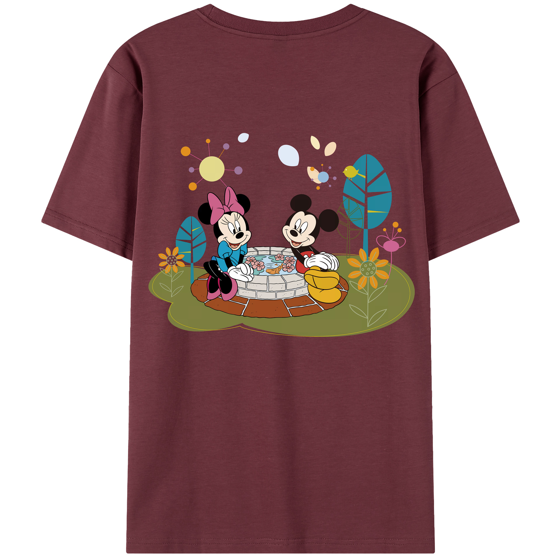 （画像用） ミッキーマウス Mickey Mouse 綿100％半袖Tシャツ（背面プリント）